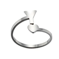 Minimalist silver open ring with letter Y and heart design for women and couples - Letter Y / Steel