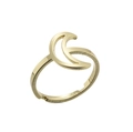 Anello aperto a forma di luna in acciaio inossidabile dorato con design geometrico - Aperto Regolabile / Stile Luna Crescente (1金色) / Oro
