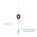 Red wooden Christmas house ornament with angel silhouette and snowflake, 25cm height - Red Christmas House