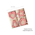 8-piece set of wooden Christmas ornaments with red and white plaid patterns in a gift box - Plaid Christmas Mixed (8 Pcs)