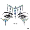 Dettaglio gioielli viso YT-82 in acrilico AB per trucco da festa in maschera - YT-82