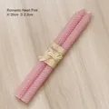 Set of two pink 20cm handmade beeswax taper candles with honeycomb texture and raffia bow - Romantic Heart Pink