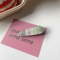 Iridescent acrylic square hair clip in aurora finish on an aesthetic pink card - 23# Light Coffee Solid Teardrop