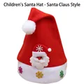 Plush Christmas hat for kids featuring 3D Santa Claus and colorful sequined snowflakes - Kids Christmas Hat - Santa Claus