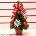 Mini albero di Natale da 30 cm con fiocchi rossi, palline rosse e fiocchi di neve - Mini Albero di Natale da 30CM