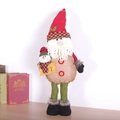 Standing Santa Claus plush doll with red knit hat and JOY sign for Christmas decor - Santa Claus / Medium (75cm)