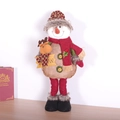 Standing Christmas snowman plush with telescopic legs and small deer accessory - Snowman / Medium (75cm)