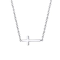 Minimalist 925 sterling silver necklace featuring a horizontal cross pendant in silver - Silver Horizontal Cross Necklace (SN110)