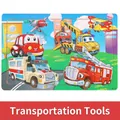 Wooden 30-piece city transport puzzle with fire truck and ambulance for kids - Vehicles (3010)