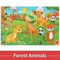 30-piece wooden jigsaw puzzle for toddlers featuring colorful cartoon forest animals - Forest Animals (3002)