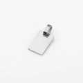 Polished silver rectangular stainless steel blank pendant with bail for jewelry DIY - 10*15mm / Steel