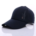 Casquette de baseball homme en coton bleu marine avec badge brodé sur le côté - Réglable / Bleu Marine