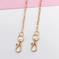 Polished light gold metal purse chain strap with lobster clasps for crossbody bags - Flat Press Cross Chain Gold / 120cm