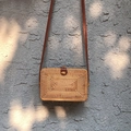 Borsa a tracolla rettangolare in rattan marrone fatta a mano con cinturino in pelle e fibbia - Borsa quadrata piccola 19*13*7cm