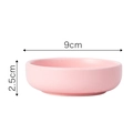 Pink ceramic dipping sauce dish with matte finish and 9cm diameter size measurements - Pink