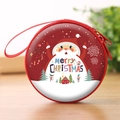 Red Christmas coin purse with Santa Claus and festive Merry Christmas print - Round / 7.5*3.5cm / Christmas 5 - Forest Snow