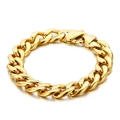 Pulsera de eslabones cubanos en acero de titanio chapado en oro de 18 quilates - Pulsera Color Oro (KB139249-Z)