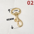 Brass clasp for bags and pet leashes with 17mm inner diameter and 46mm total length - No.2 17x46mm