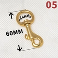 Solid brass swivel snap hook 18mm inner diameter gold hardware for bags and pet leashes - No.5 18x60mm