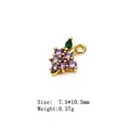 Grape-shaped pendant with purple zircons and green stone in a gold-plated finish - 14#-Small Grape