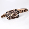 Stylish leopard print mini waist bag set with gold buckle and matching leather belt - 2.4cm Width 105cm Length / Leopard Print