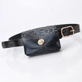 Schwarze Gürteltasche für Damen mit Schlangenmuster und goldener Schnalle für Kleider - 2,4 cm Breite 105 cm Länge / Schlangenmuster Schwarz