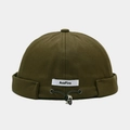 Dettaglio della coulisse regolabile e texture sul berretto docker verde oliva - M (56-58cm) / Verde Militare