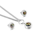 Set di gioielli in argento con collana con pendente in cristallo multicolore e orecchini - Argento Multicolore (KS136101-Z)
