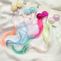 Kids seashell hair clips with colorful rainbow gradient hair extensions set for girls - Mixed Shells