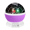 Starry sky projector night light in white and purple base with festive star patterns - Purple Shell Christmas Tree-Regular 1W