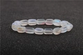 Detail of matte moonstone bracelet with iridescent glow and micro-set zircon accents - Aurora Matte White Style (5)