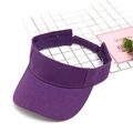 Summer open top sun hat in deep purple cotton canvas for sports and outdoor wear - Adjustable / Purple