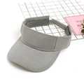Adjustable grey cotton visor hat for women outdoor sports sun protection - Adjustable / Gray