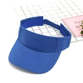 Royal blue sun visor cap with open top and adjustable hook-and-loop strap - Adjustable / Royal Blue