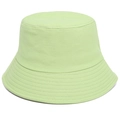 Sombrero de pescador minimalista verde claro de algodón con ala reforzada para exterior - Verde