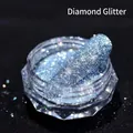 Polvere glitterata blu chiaro #003 per nail art con effetto diamante sulle unghie - Polvere di Diamante Cristallo #3 (Blu)
