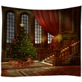 Christmas tree tapestry for dorm decor with luxury festive indoor scene design - Style 7-Classic Indoor Tree