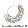 Metal ring sizer set with Japanese scale 1-30 rings on a secure steel wire loop - JP Size 1-30