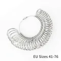 Silver metal ring sizer gauge set for EU sizes 41-76 measuring jewelry tool - EU Size 41-76