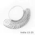 Metal ring sizer measuring tool set for India standard sizes 13-25 on wire cable - Russian Size 13-25