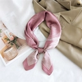 Dusty pink satin square scarf with white geometric stripes for professional styling - 27 Fine Line Stripe Pink
