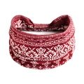 Bandeau élastique rouge foncé à motif paisley bohème pour yoga et sport actif - Rouge Foncé Vintage (#11)