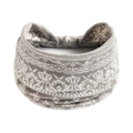 Bandeau yoga élastique gris à motif paisley avec tissu bohème absorbant l'humidité - Gris Vintage (#13)