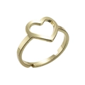 Minimalist gold heart-shaped open ring with adjustable band and hollow geometric design - Adjustable Open / Heart Gold