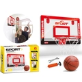 Mini indoor basketball hoop set with 23x16 inch backboard ball and air pump - New Red / Rim Diameter 23cm