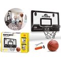 Mini indoor basketball hoop set with 23x16 inch backboard, ball, and pro break-away rim - New Black Checkerboard / Rim Diameter 23cm