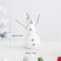 Nordischer Schneemann aus Wollfilz als Weihnachtsdeko, weiße Figur mit grauem Hut - Weißer Schneemann