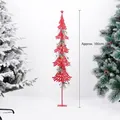 Albero di Natale rosso glitterato da 100cm con stella per decorazioni festive vetrine - Piccolo / Rosso