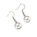 Orecchini a cerchio in acciaio inossidabile argento con simbolo zodiacale del Toro - Toro