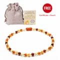 Collana di ambra baltica multicolore per neonati con certificato e sacchetto in lino - Multicolore